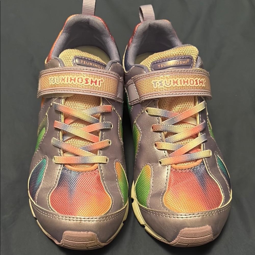 Tsukihoshi Kids Rainbow Sneakers Like-New (Worn 1-2x!) Size 2 Kids Lavender